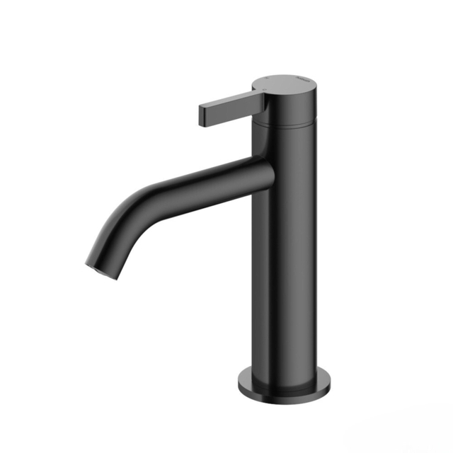 Hotbath Hotbath Ace Wastafelmengkraan - laag - opbouw - zonder waste - Gepolijst Zwart PVD AC003PBP