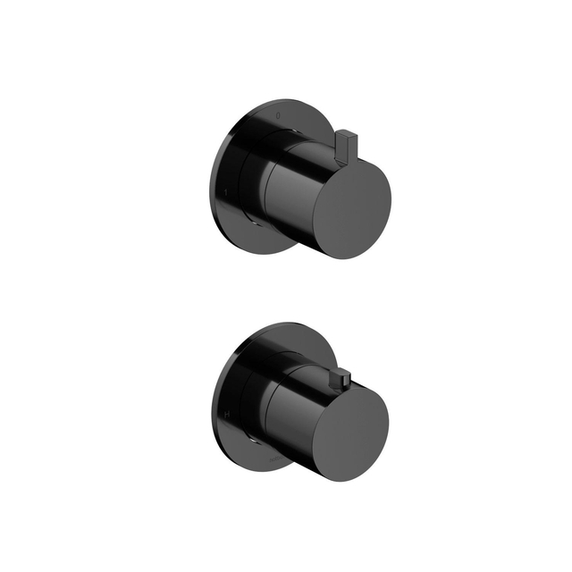 Hotbath Hotbath Ace Afbouwdeel - voor inbouwthermostaat - 2-weg - omstel - Gepolijst Zwart PVD AC009EXTPBP