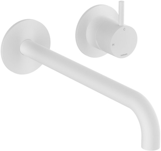 Hotbath Cobber Afbouwdeel - voor wastafelkraan - 25cm uitloop - Mat Wit CB105EXT25WH