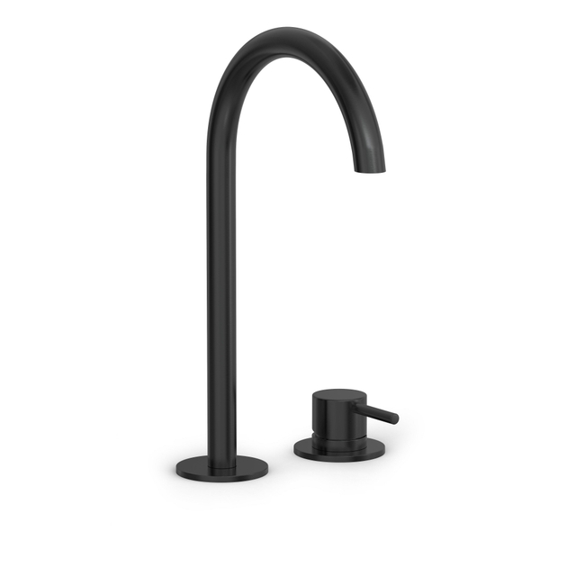 Hotbath Hotbath COBBER Wastafelmengkraan 2-gats Hoog Model Geborsteld zwart PVD CB023HMBP