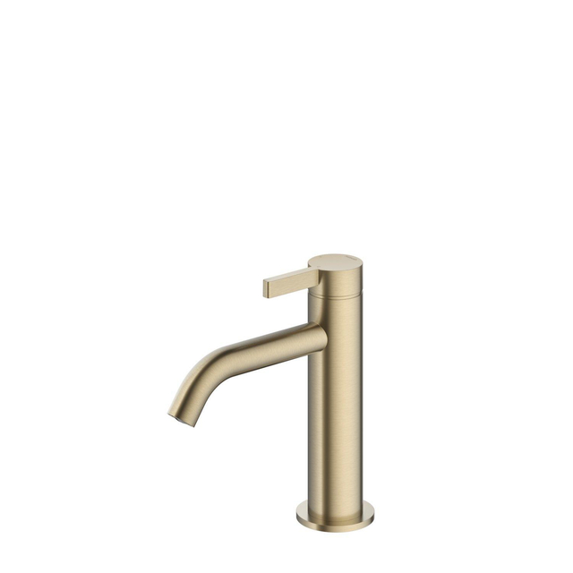 Hotbath Hotbath Ace Wastafelmengkraan - laag - opbouw - zonder waste - Geborsteld Messing PVD AC003BBP