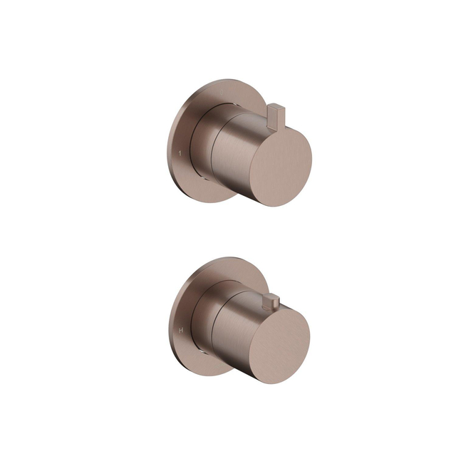 Hotbath Hotbath Ace Afbouwdeel - voor inbouwthermostaat - 2-weg - omstel - Geborsteld Koper PVD AC009EXTBCP