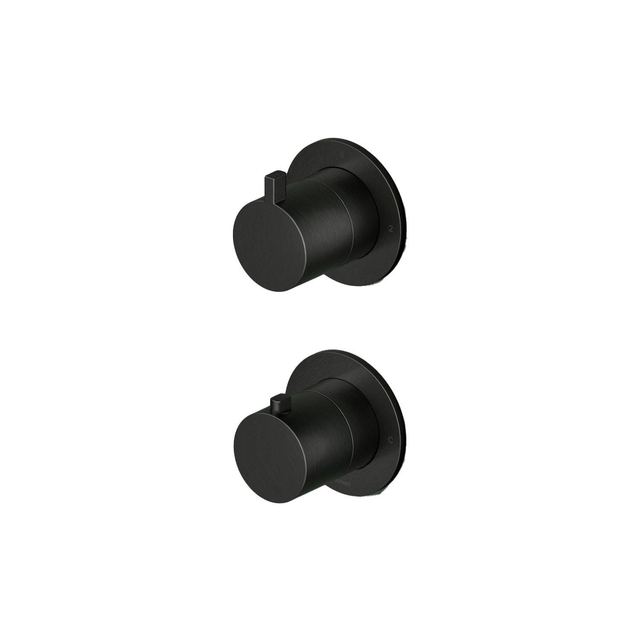 Hotbath Hotbath Ace Afbouwdeel - voor inbouwthermostaat - 2-weg - omstel - zwart geborsteld PVD AC009EXTMBP