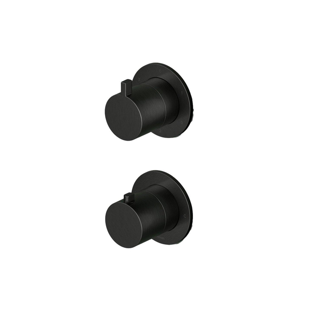 Hotbath Hotbath Ace Afbouwdeel - voor inbouwthermostaat - 3-weg - omstel - zwart geborsteld PVD AC039EXTMBP