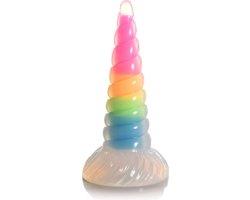 XR Brands - Lichtgevende Regenboog Siliconen Dildo