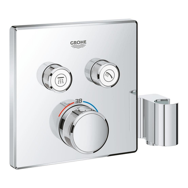 Grohe SmartControl Inbouwthermostaat - 3 knoppen - handdouchehouder - vierkant - chroom 29125000