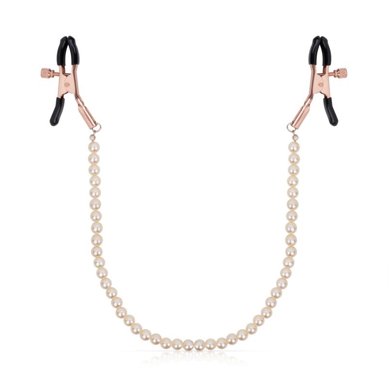 Rosy Gold Rosy Gold - Tepelklemmen met parelketting - Verstelbaar Design