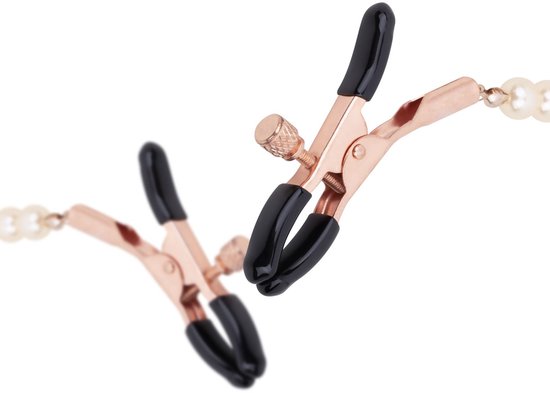 Rosy Gold - Tepelklemmen met parelketting - Verstelbaar Design