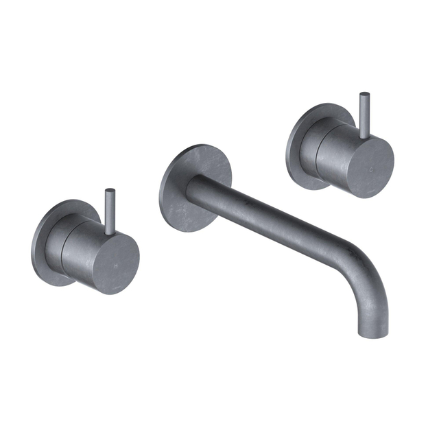 Hotbath Hotbath Cobber afbouwdeel wastafelmengkraan en 18 cm uitloop verouderd ijzer CB005TEXT18AI