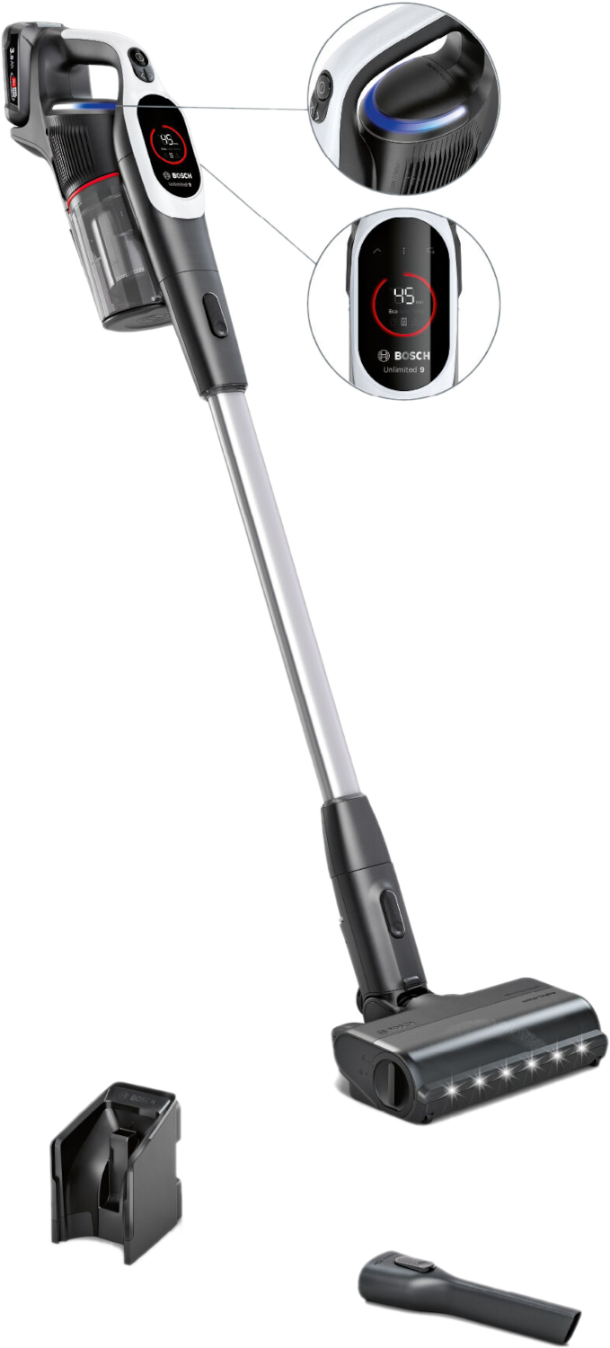 Bosch Bosch Bcs931wba Unlimited 9 Steelstofzuiger Incl. Kruimelzuiger Wit