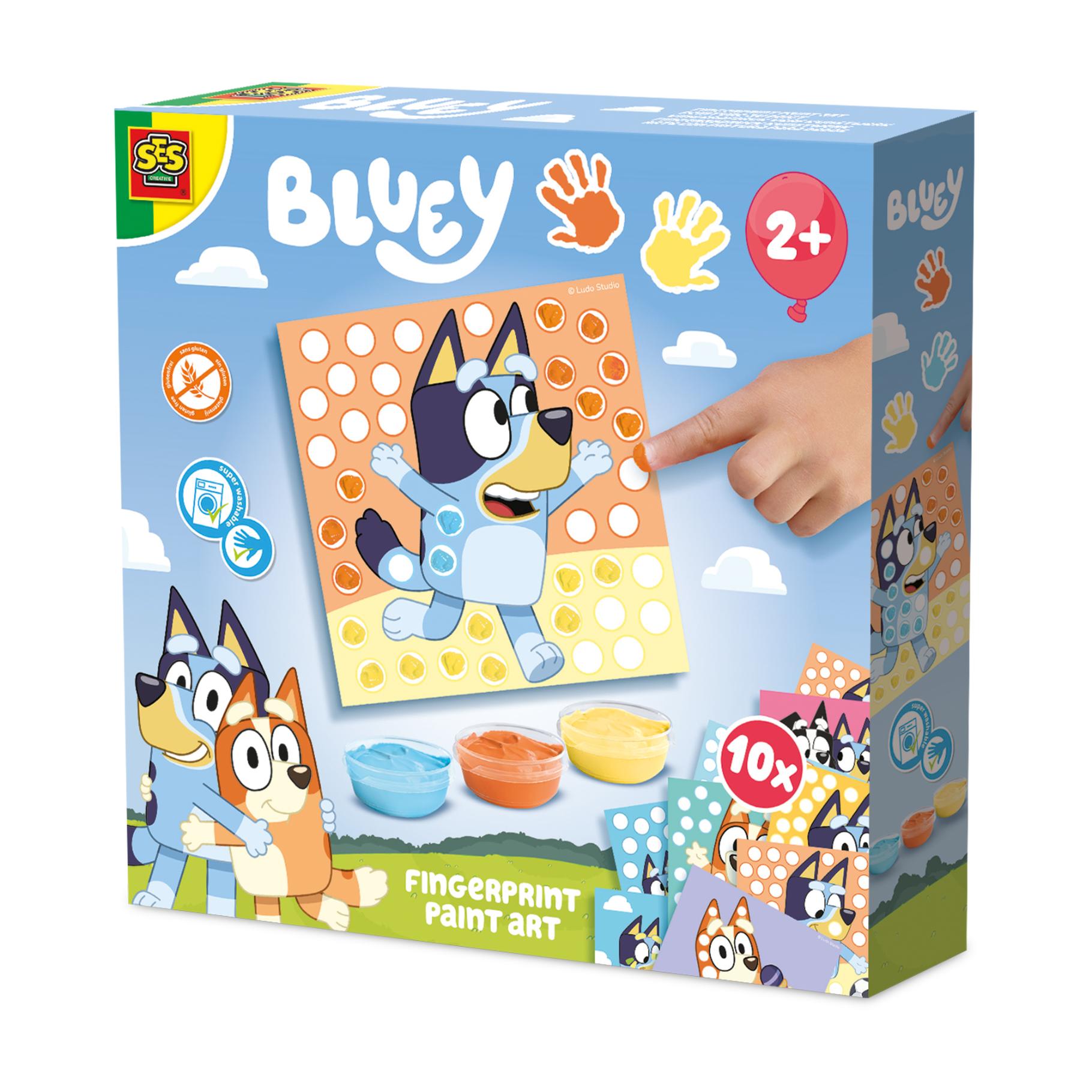 Top1Toys Ses vingerafdruk verf kunstwerk Bluey