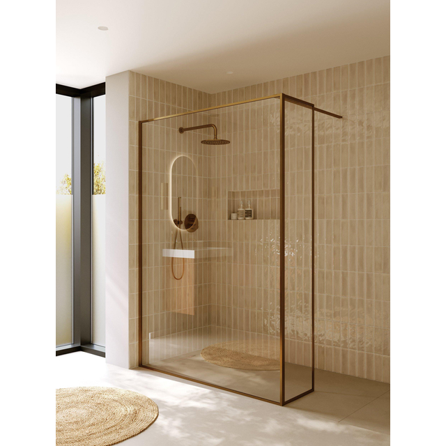 Riho Riho Define Inloopdouche - L vorm - 140x40x200cm - Copper mat G010012302