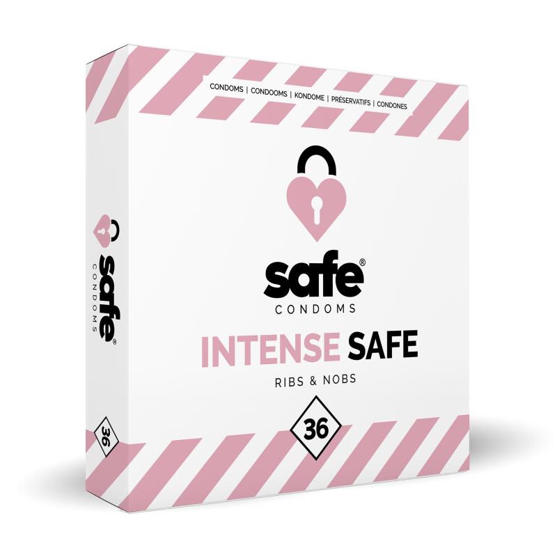 Safe SAFE - Condooms - Ribbels & Noppen - 36 stuks