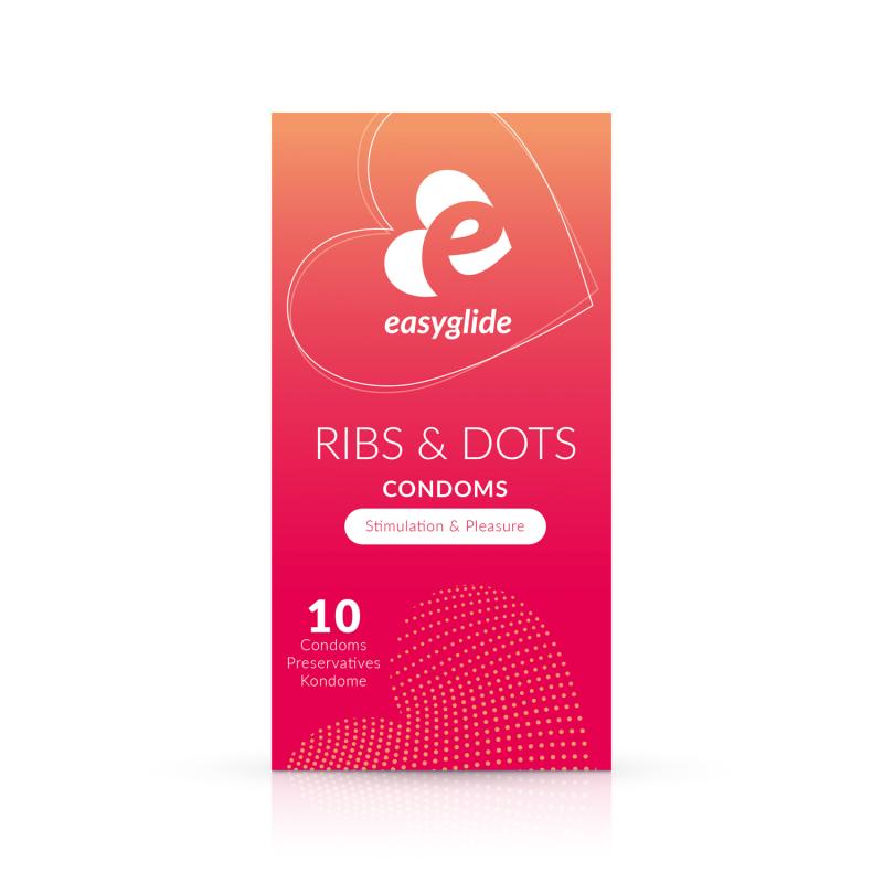 EasyGlide EasyGlide - Ribs and Dots Condooms - 10 stuks