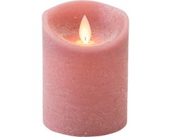 Anna's Collection Kaars wax rustiek bewegende vlam 7,5x10 cm antiek b.o. - Annas collection - Roze
