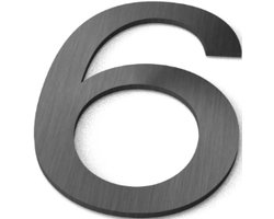 Geroba Nummer 6 Model: Huisnummer RVS - - Grijs