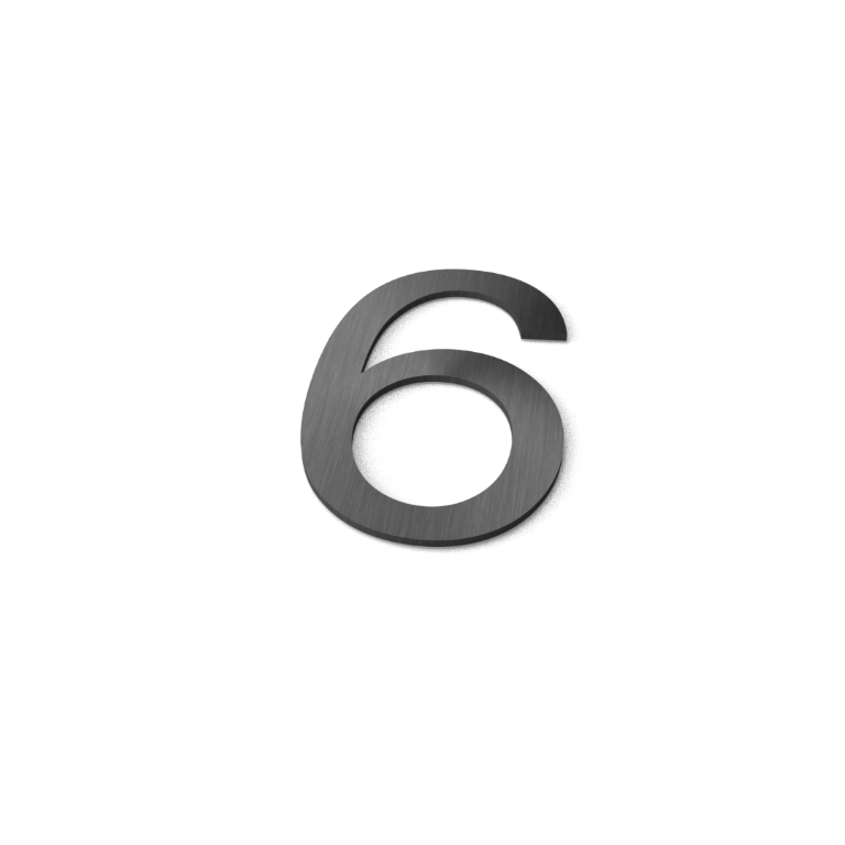 Geroba Nummer 6 Model: Huisnummer RVS Geroba - Geroba - Grijs