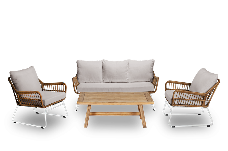 Own Verena loungeset teak wit 4-delig OWN - Own