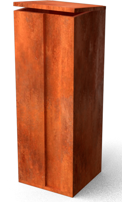 Geroba Collu Cortenstaal Brievenbus 350 x 350 x 1000 mm Geroba - Geroba - Bruin