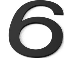 Geroba Nummer 6 Model: Huisnummer Staal - - Zwart