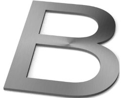 Geroba Letter B Model: Huisletter RVS - - Grijs