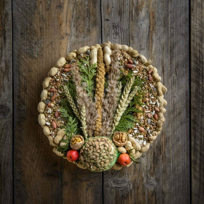 Voederkrans met pindanet en decoratie diameter 28 cm Gebr. de Boon - Gebr de boon