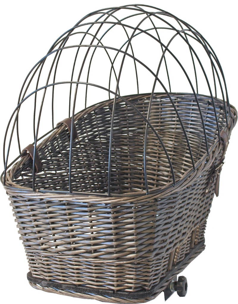 Fietsmand riet 42/57 cm achterop met rek Gebr. de Boon - Gebr de boon - Grijs