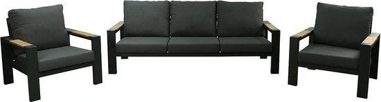 Buitengewoon de Boet Benton Loungset 3 dlg. Antraciet - - Grijs