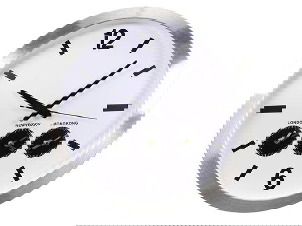 Velleman Aluminium wereldklok met 3 tijdzones dia. 45.5 cm Velleman - Velleman