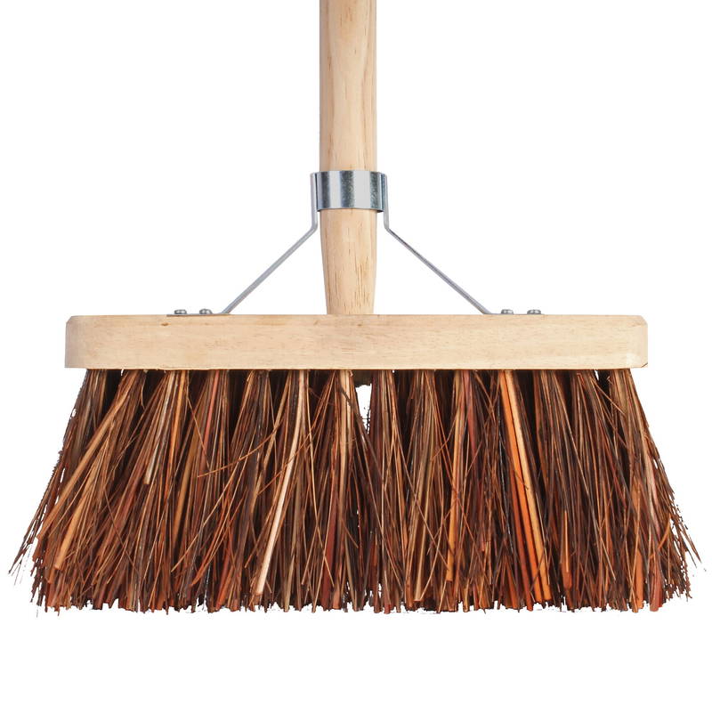 Talen Tools Bezem 28 cm breed natuurvezel haren 140 cm steel Talen Tools - Talentools