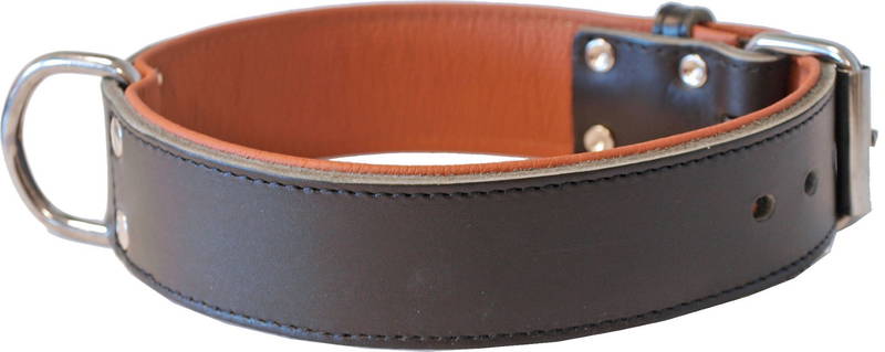 Halsband breed luxe 40 mm/70 cm donker Gebr. de Boon - Gebr de boon - Bruin