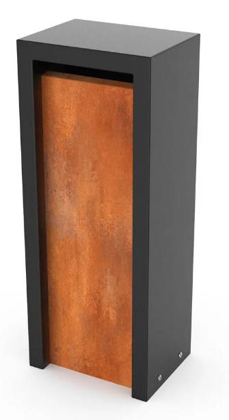 Geroba Litru Combo Corten/RAL 9005 400 x 300 Hoogte:1000 mm Geroba - Geroba
