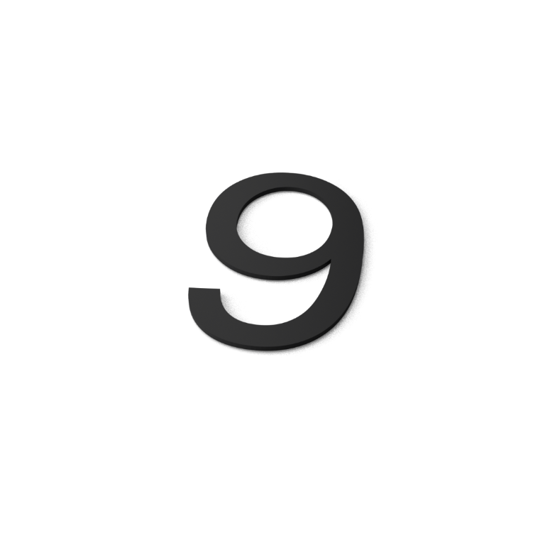 Geroba Nummer 9 Model: Huisnummer Staal Geroba - Geroba - Zwart