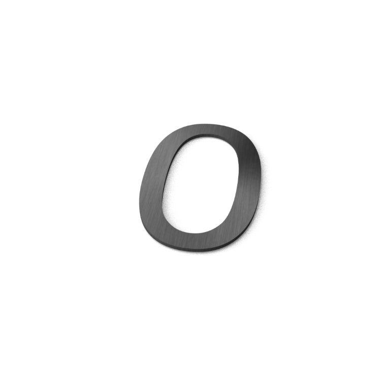 Geroba Nummer 0 Model: Huisnummer RVS Geroba - Geroba - Grijs