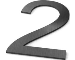 Geroba Nummer 2 Model: Huisnummer RVS - - Grijs