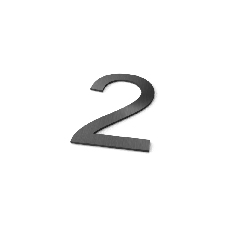 Geroba Nummer 2 Model: Huisnummer RVS Geroba - Geroba - Grijs