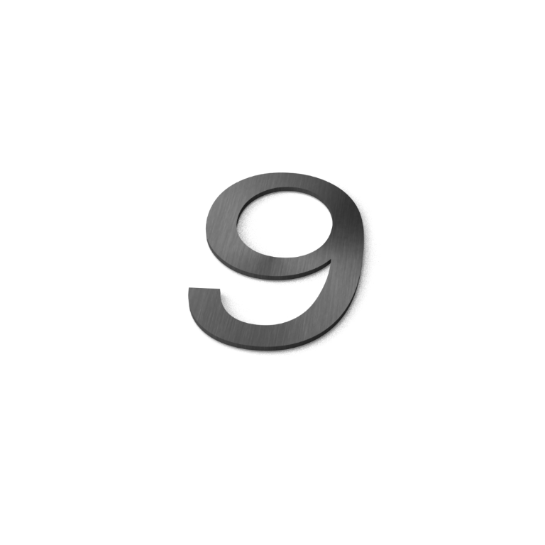 Geroba Nummer 9 Model: Huisnummer RVS Geroba - Geroba - Grijs