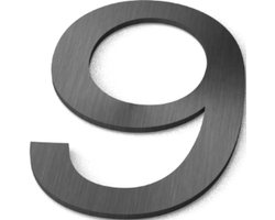 Geroba Nummer 9 Model: Huisnummer RVS - - Grijs
