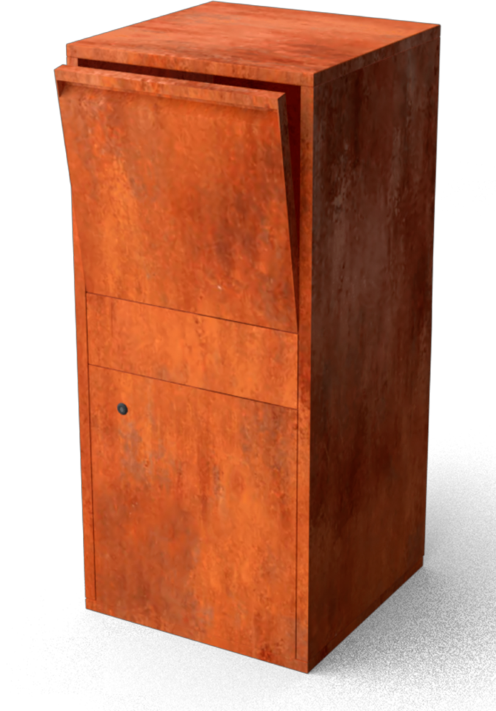 Geroba Giftu Pakketbrievenbus Cortenstaal Brievenbus 420 x 420 x 950 mm Geroba - Geroba - Bruin