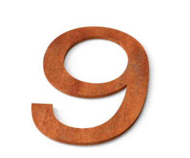 Geroba Nummer 9 Model: Huisnummer Cortenstaal Geroba - Geroba - Bruin