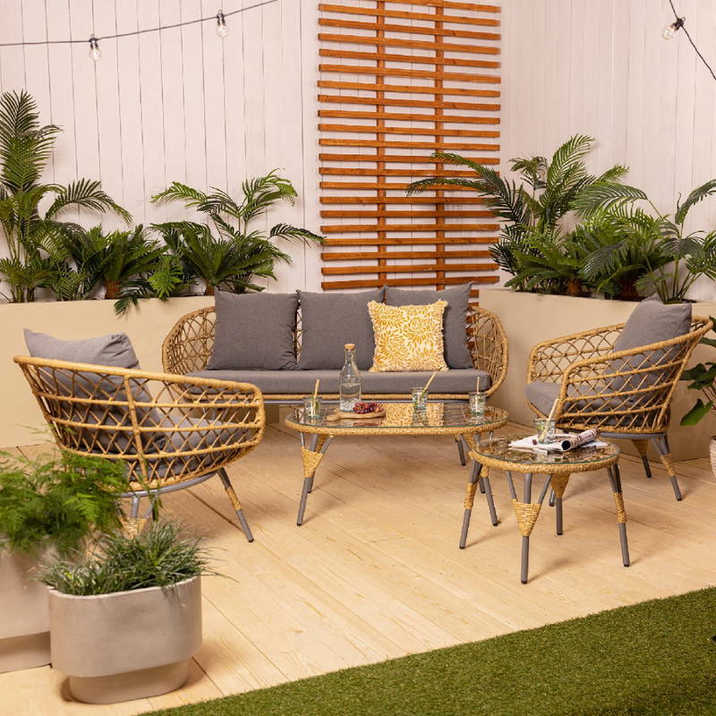 Decoris Sintra set wicker 186x80x82 cm naturel Decoris - Decoris