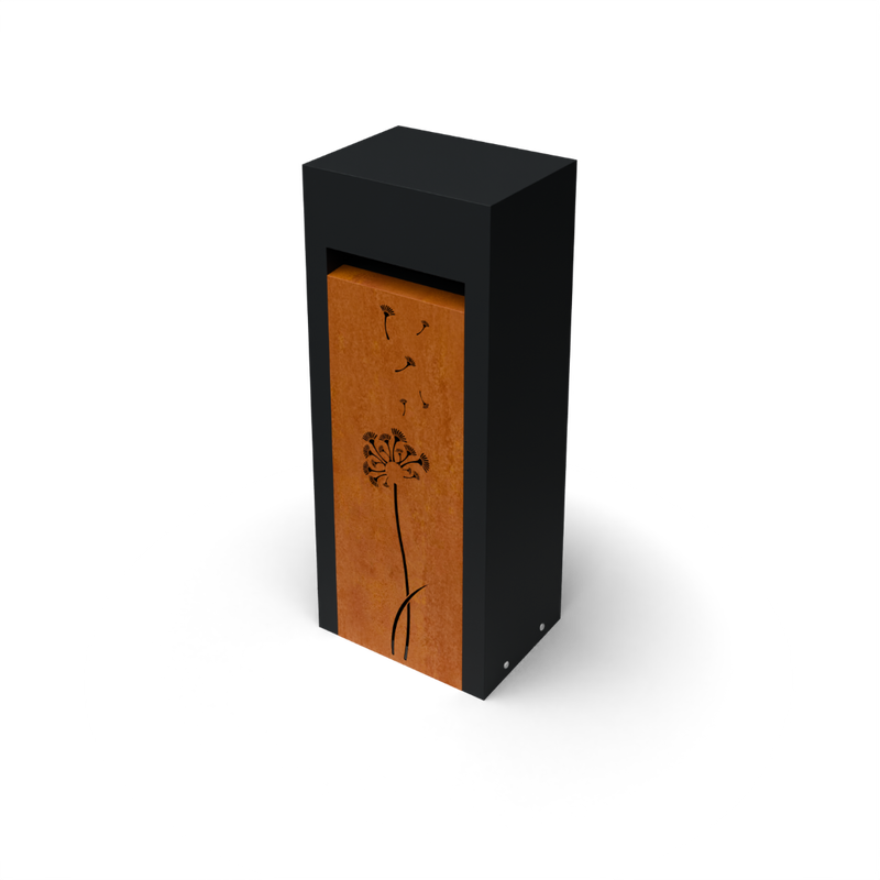 Geroba Libus Combo/ Corten L30 x B40 x H100 cm met BlowBall motief Geroba - Geroba - Zwart