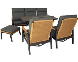 Oosterik Home Louviers lounge set midnight grey - - Grijs