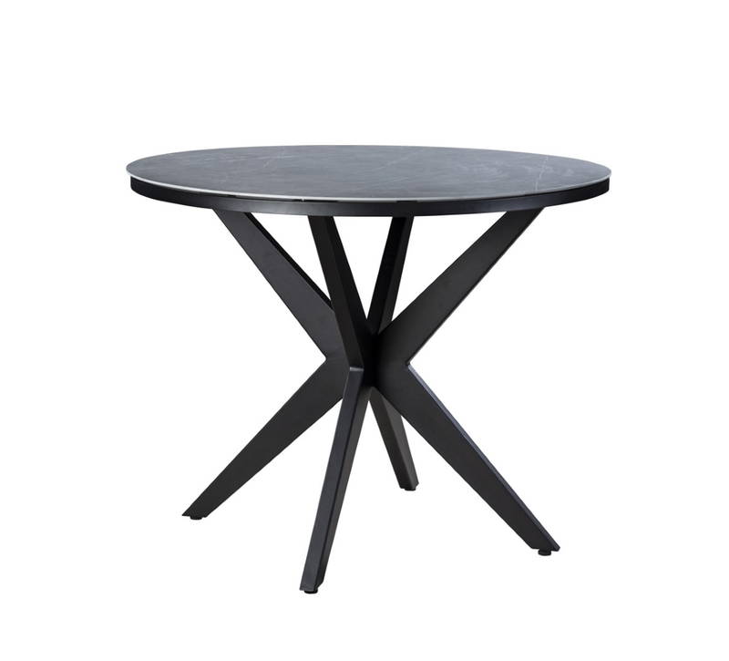 Calma dining table dia. 120 cm aluminium black/slate Yoi - Yoi