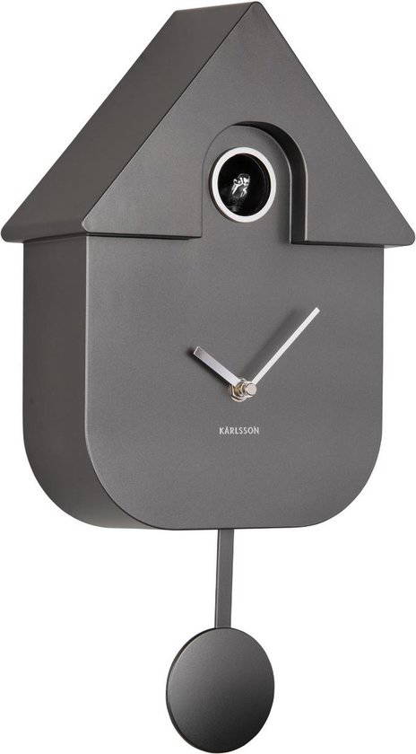 Hortus Wall clock Modern Cuckoo ABS metallic I Hortus - Hortus - Grijs