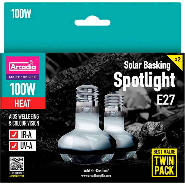 Arcadia solar basking spotlight 100 watt twin pack Habistat Aquadistri - Aquadistri