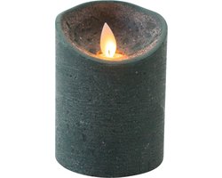 Anna's Collection Kaars wax rustiek bewegende vlam 7,5x10 cm antiek b.o. - Annas collection - Groen