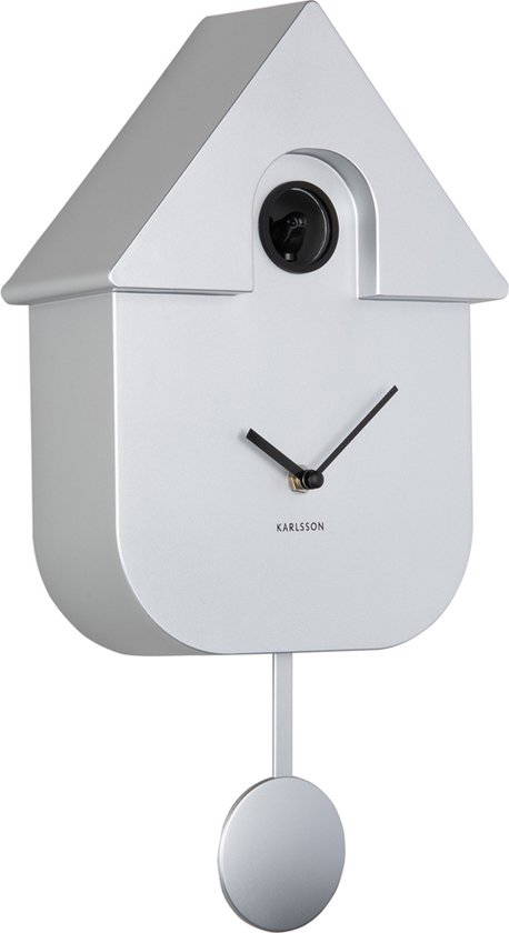 Hortus Wall clock Modern Cuckoo ABS metallic V - - Grijs