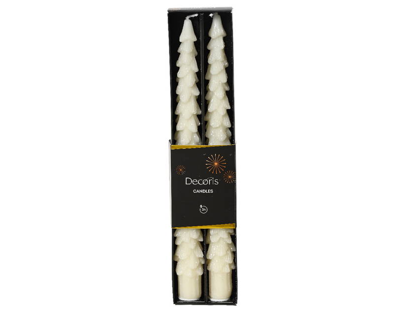 Decoris Dinerkaars wax d2.2h25 cm wolwit 2st kerst Decoris - Decoris