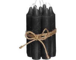Hortus Diner kaarsen set 7 stuks H. 11 cm - - Zwart